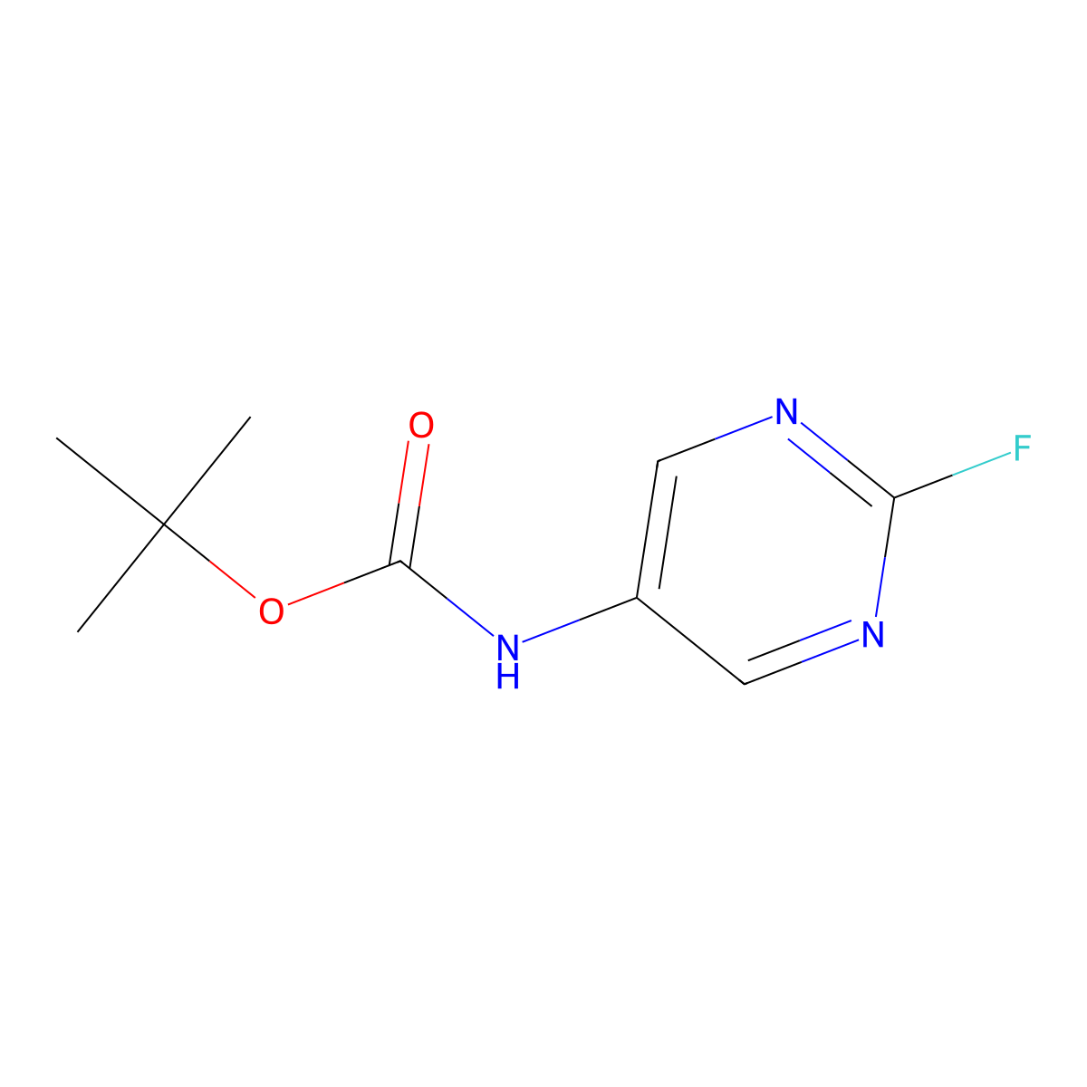 tert-butyl N-(2-fluoropyrimidin-5-yl)carbamate molecular structure, CAS 2680849-32-3