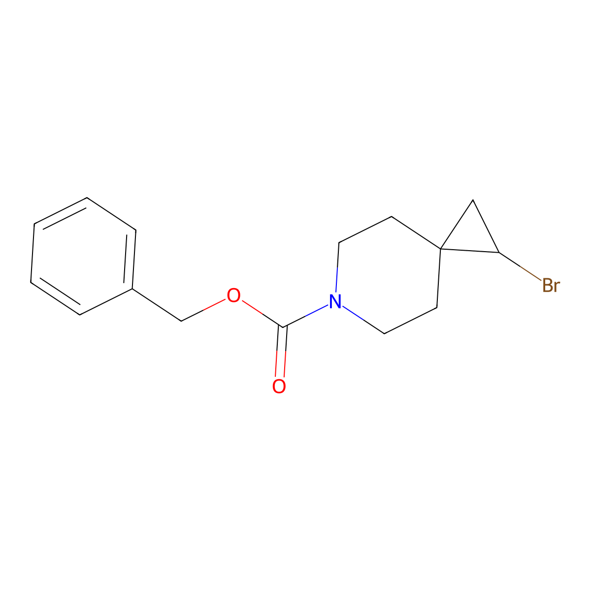 Benzyl 1-bromo-6-azaspiro[2.5]octane-6-carboxylate molecular structure, CAS 2680849-42-5
