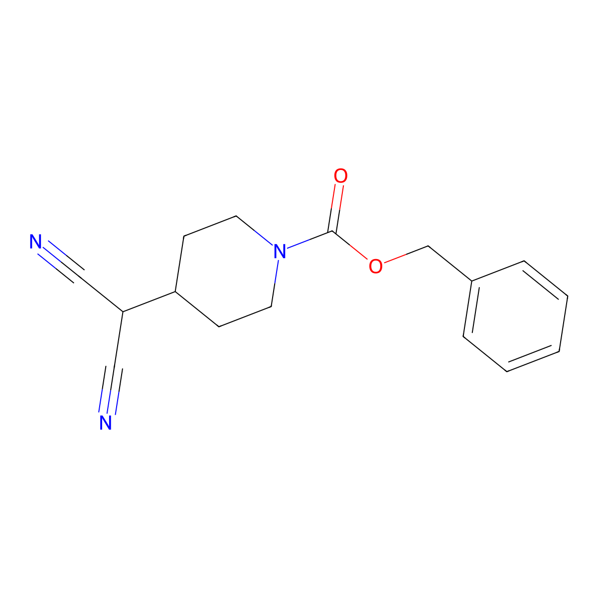 Benzyl 4-(dicyanomethyl)piperidine-1-carboxylate molecular structure, CAS 2680849-43-6