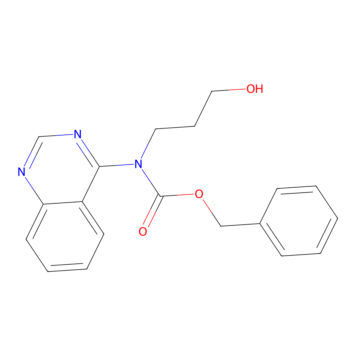 benzyl N-(3-hydroxypropyl)-N-(quinazolin-4-yl)carbamate molecular structure, CAS 2680849-45-8