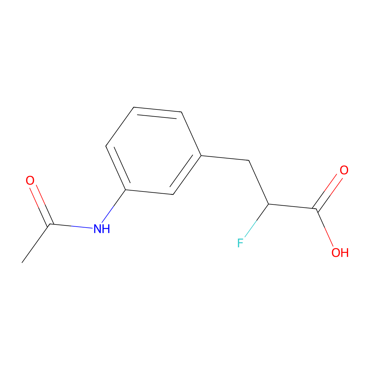 3-(3-Acetamidophenyl)-2-fluoropropanoic acid molecular structure, CAS 2680849-46-9