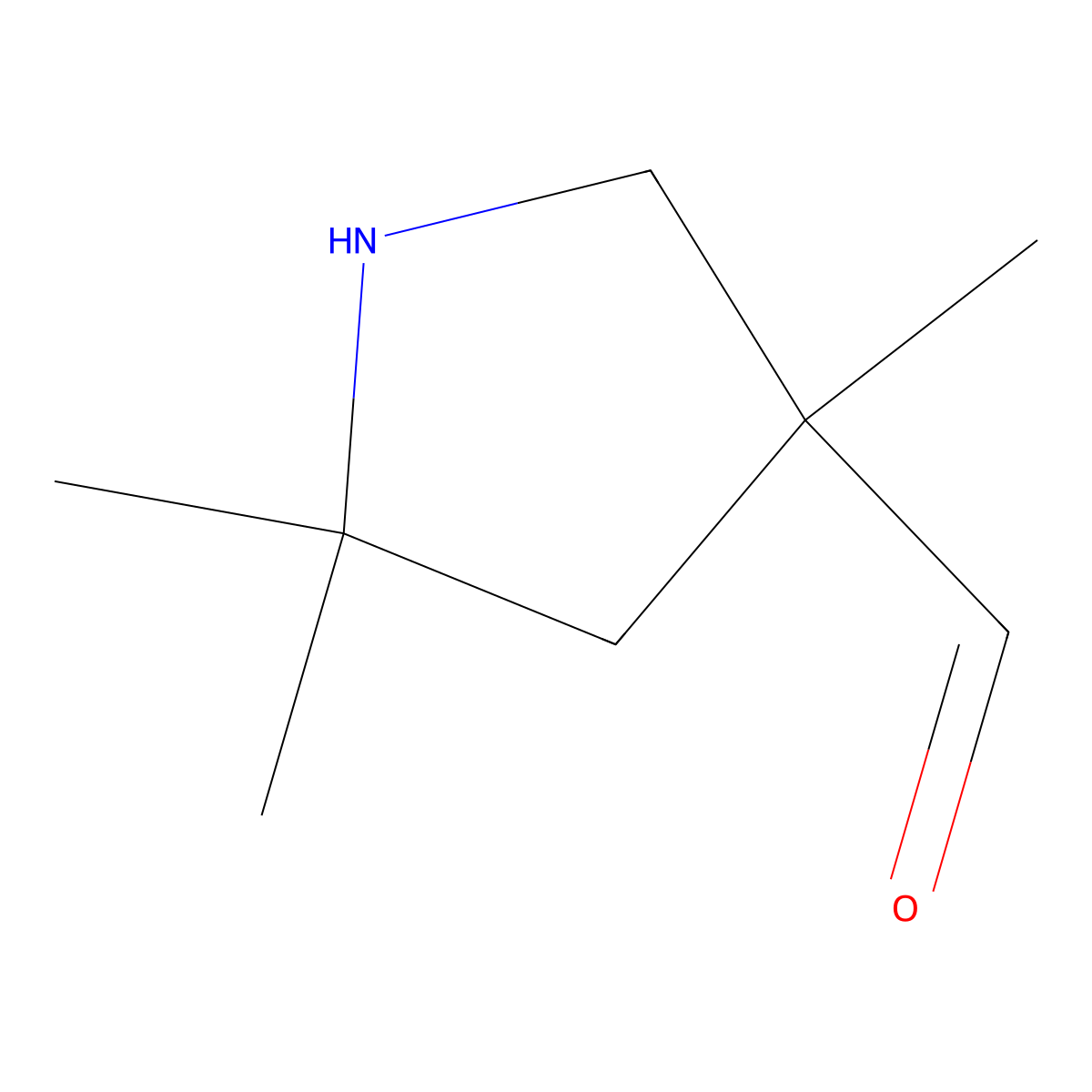 3,5,5-Trimethylpyrrolidine-3-carbaldehyde molecular structure, CAS 2680849-49-2