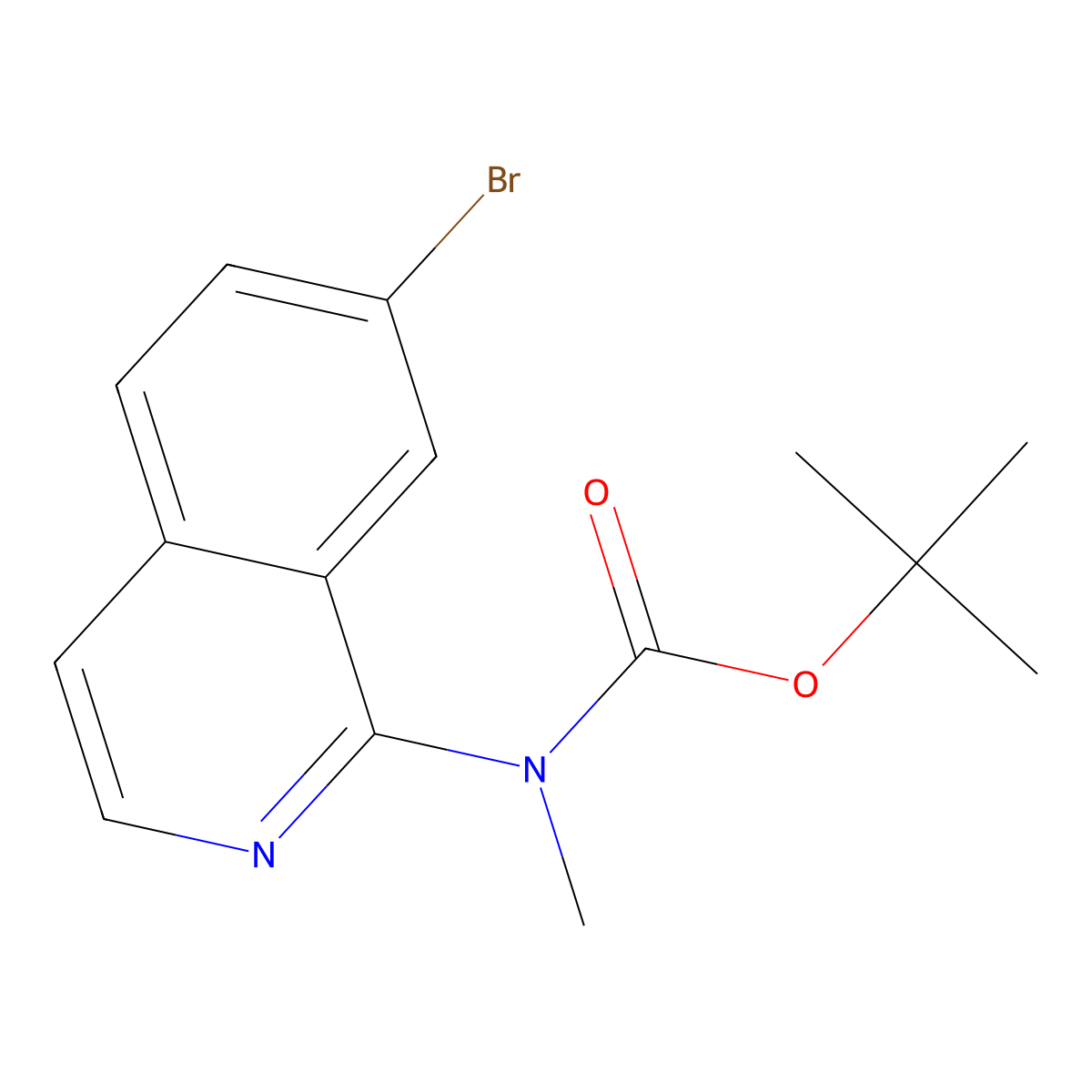 tert-butyl N-(7-bromoisoquinolin-1-yl)-N-methylcarbamate molecular structure, CAS 2680849-52-7