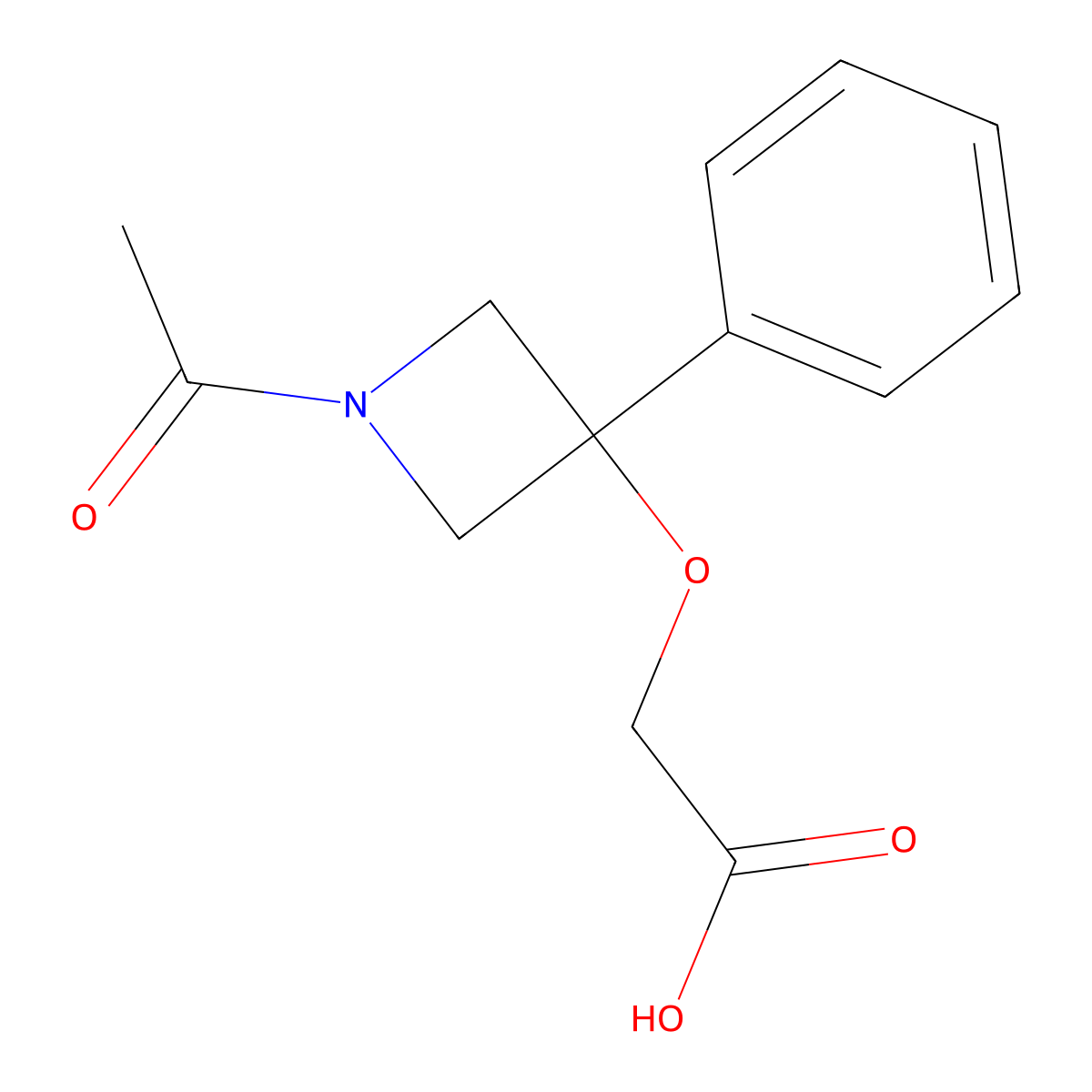 2-[(1-Acetyl-3-phenylazetidin-3-yl)oxy]acetic acid molecular structure, CAS 2680849-54-9