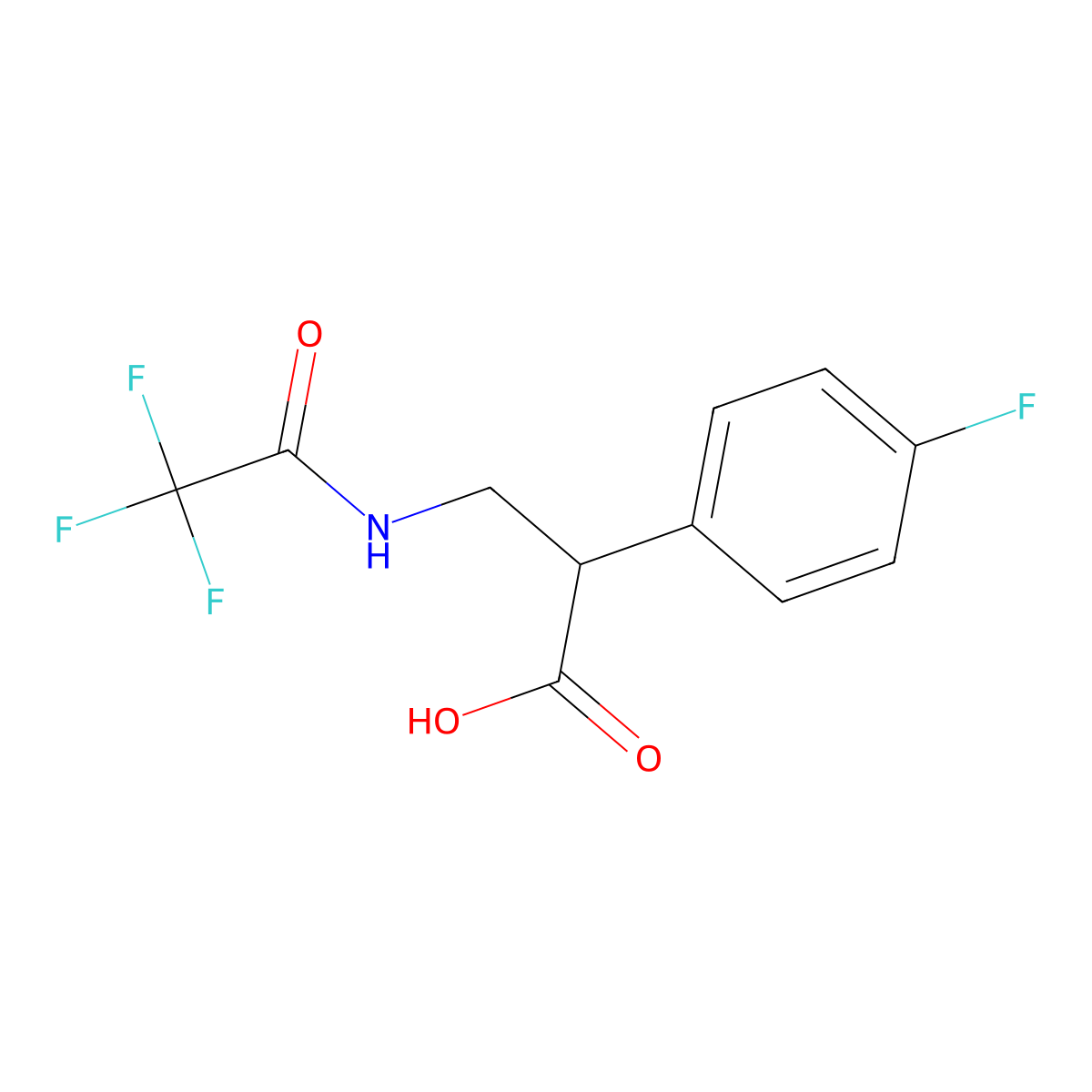 2-(4-Fluorophenyl)-3-(2,2,2-trifluoroacetamido)propanoic acid molecular structure, CAS 2680849-64-1