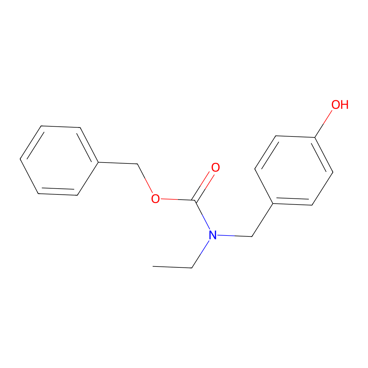 benzyl N-ethyl-N-[(4-hydroxyphenyl)methyl]carbamate molecular structure, CAS 2680849-69-6