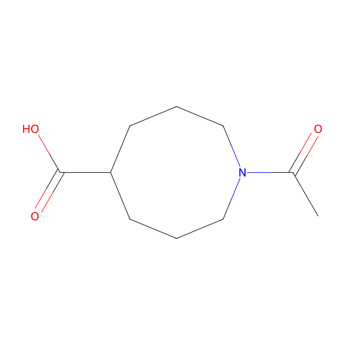 1-Acetylazocane-5-carboxylic acid molecular structure, CAS 2680849-72-1