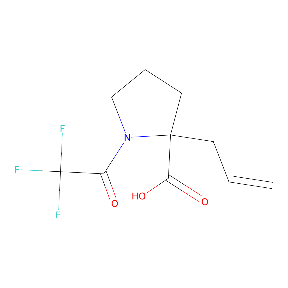 2-(Prop-2-en-1-yl)-1-(2,2,2-trifluoroacetyl)pyrrolidine-2-carboxylic acid molecular structure, CAS 2680849-81-2