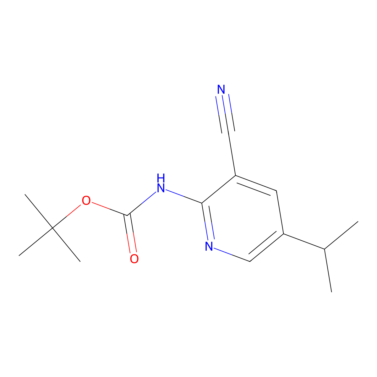 tert-butyl N-[3-cyano-5-(propan-2-yl)pyridin-2-yl]carbamate molecular structure, CAS 2680849-84-5