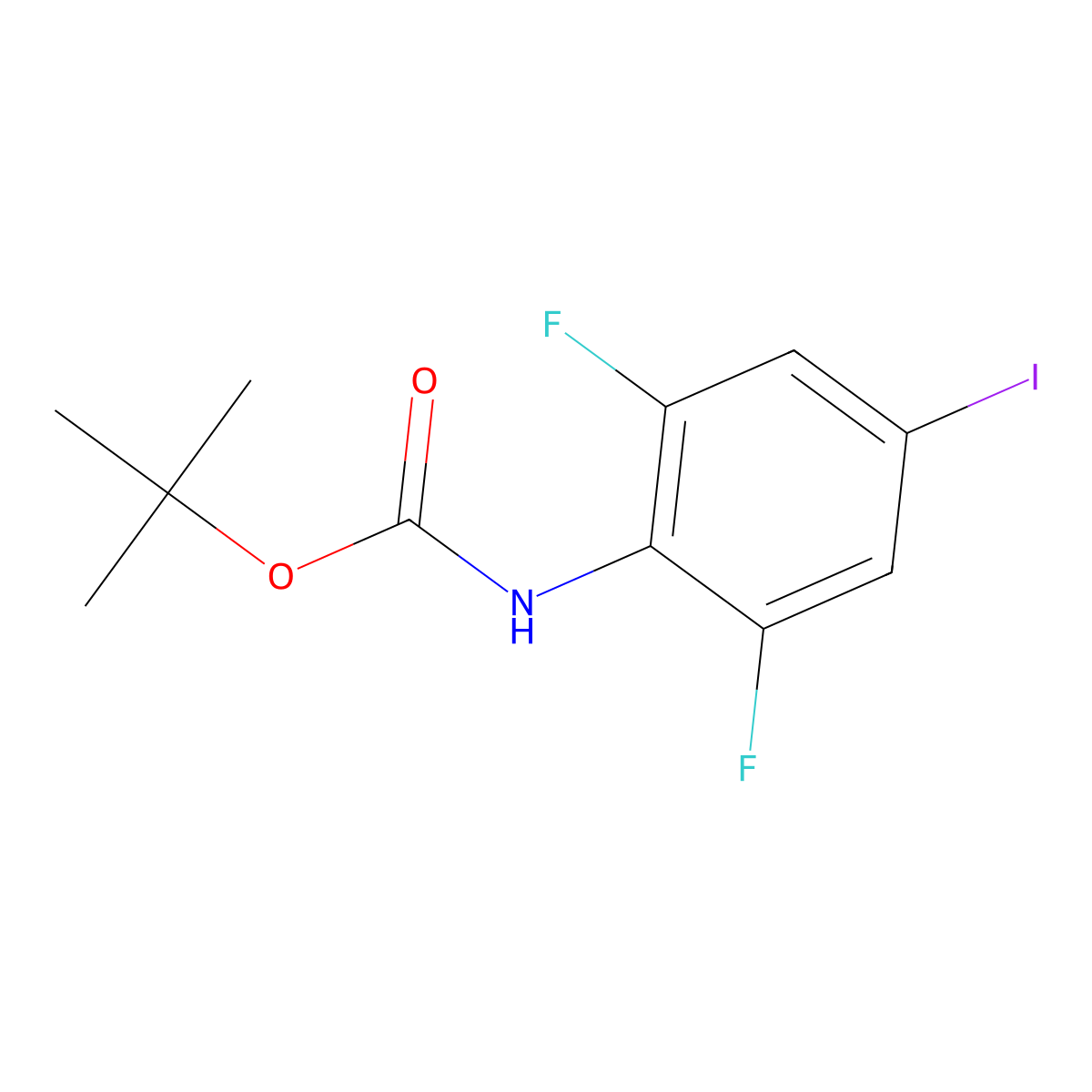 tert-butyl N-(2,6-difluoro-4-iodophenyl)carbamate molecular structure, CAS 2680849-87-8