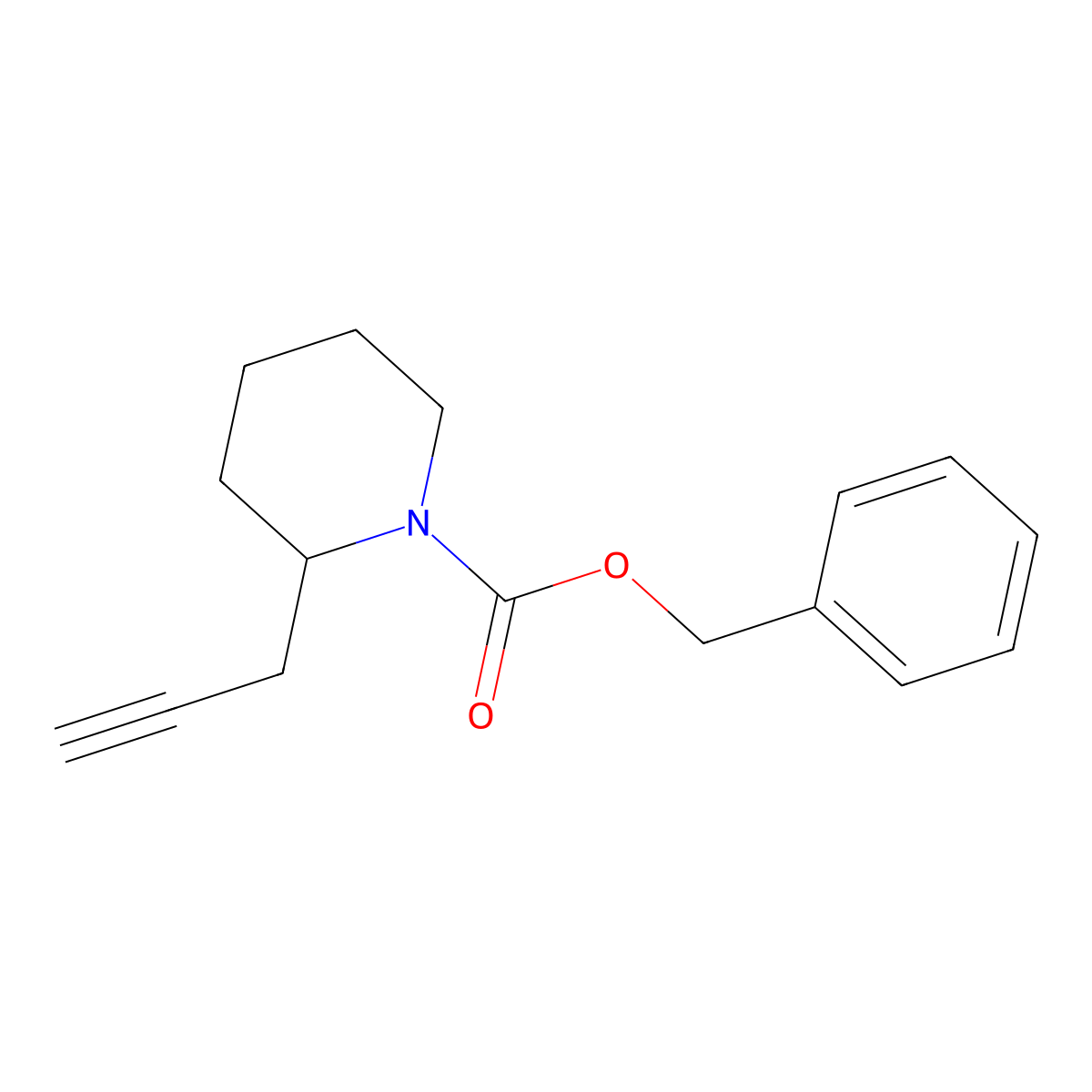 Benzyl 2-(prop-2-yn-1-yl)piperidine-1-carboxylate molecular structure, CAS 2680849-90-3