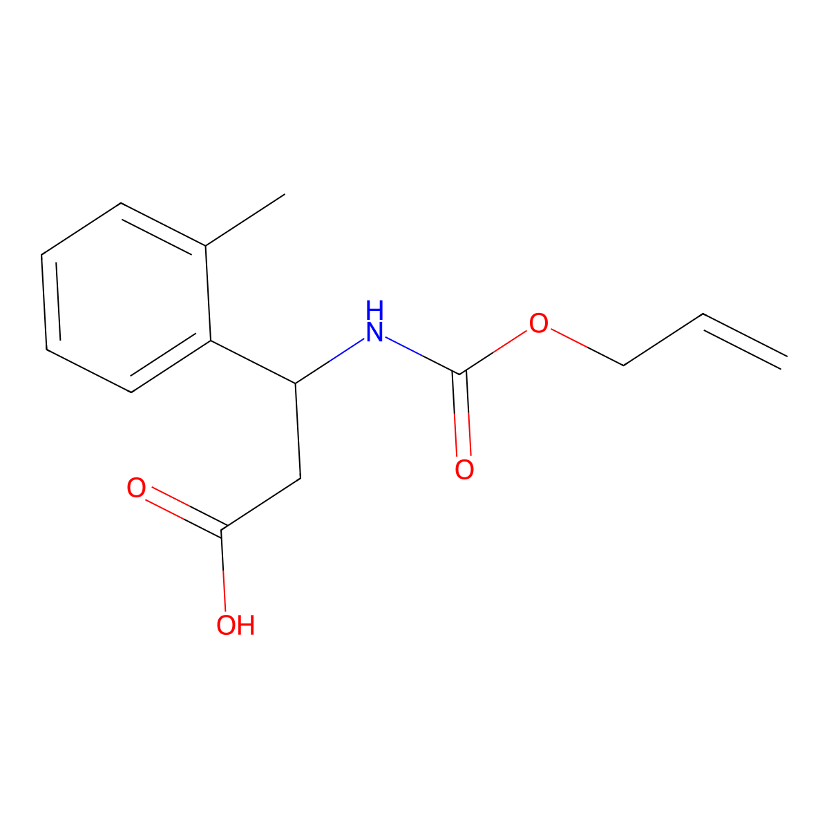 3-(2-Methylphenyl)-3-{[(prop-2-en-1-yloxy)carbonyl]amino}propanoic acid molecular structure, CAS 2680849-93-6