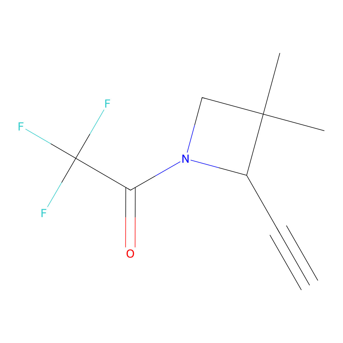 1-(2-Ethynyl-3,3-dimethylazetidin-1-yl)-2,2,2-trifluoroethan-1-one molecular structure, CAS 2680849-94-7