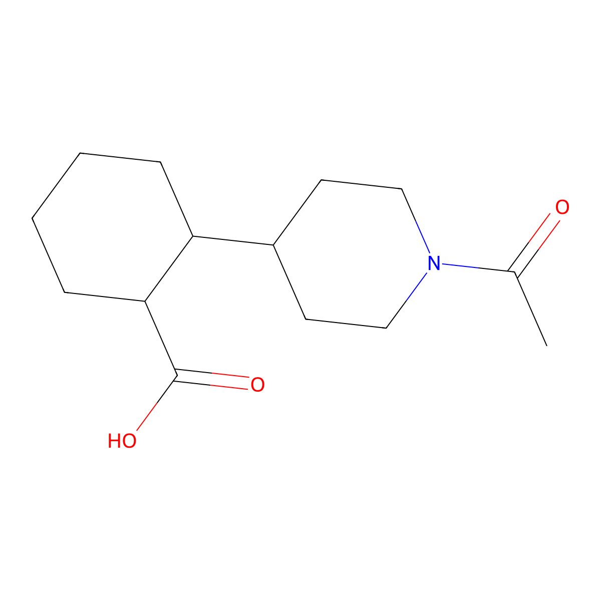 2-(1-Acetylpiperidin-4-yl)cyclohexane-1-carboxylic acid molecular structure, CAS 2680849-98-1