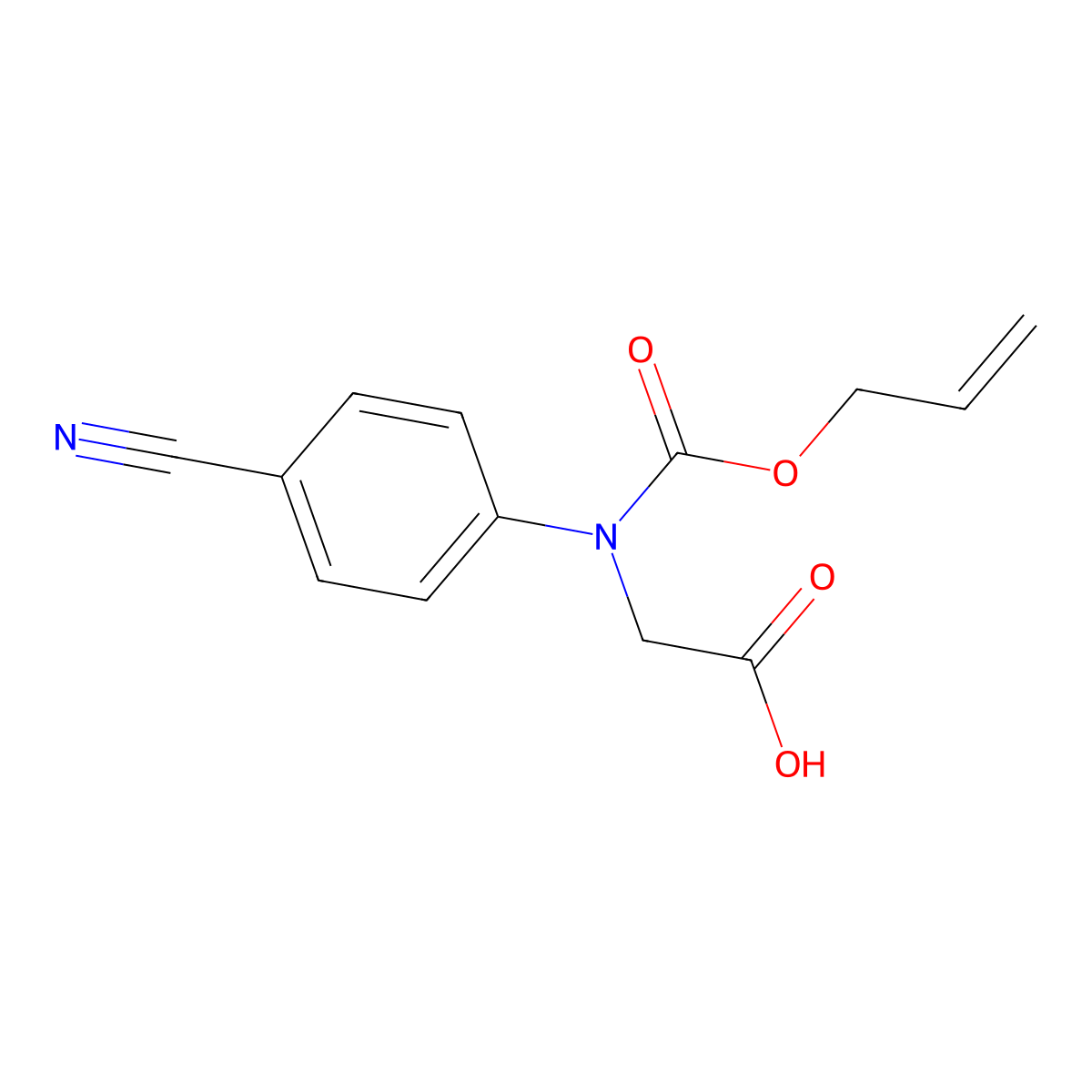 2-[(4-Cyanophenyl)[(prop-2-en-1-yloxy)carbonyl]amino]acetic acid molecular structure, CAS 2680850-01-3
