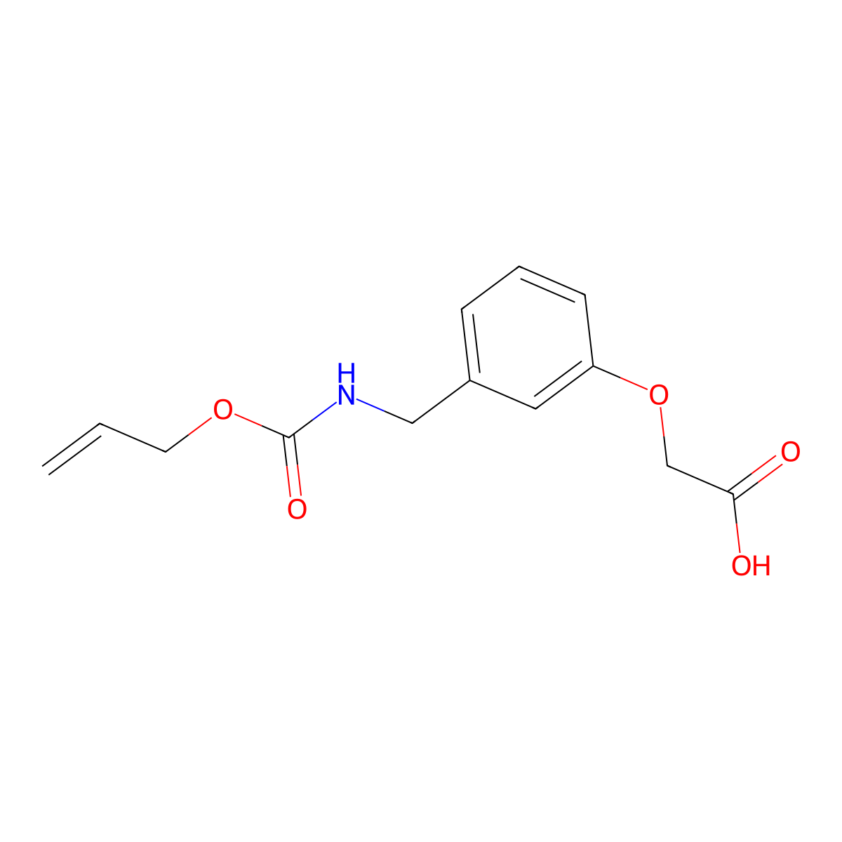 2-[3-({[(Prop-2-en-1-yloxy)carbonyl]amino}methyl)phenoxy]acetic acid molecular structure, CAS 2680850-07-9