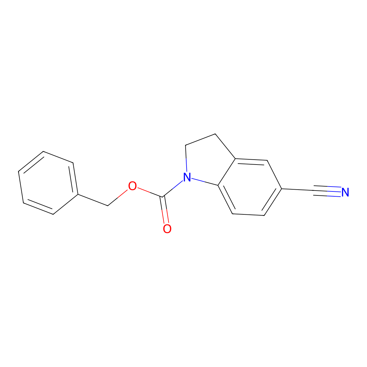 benzyl 5-cyano-2,3-dihydro-1H-indole-1-carboxylate molecular structure, CAS 2680850-09-1