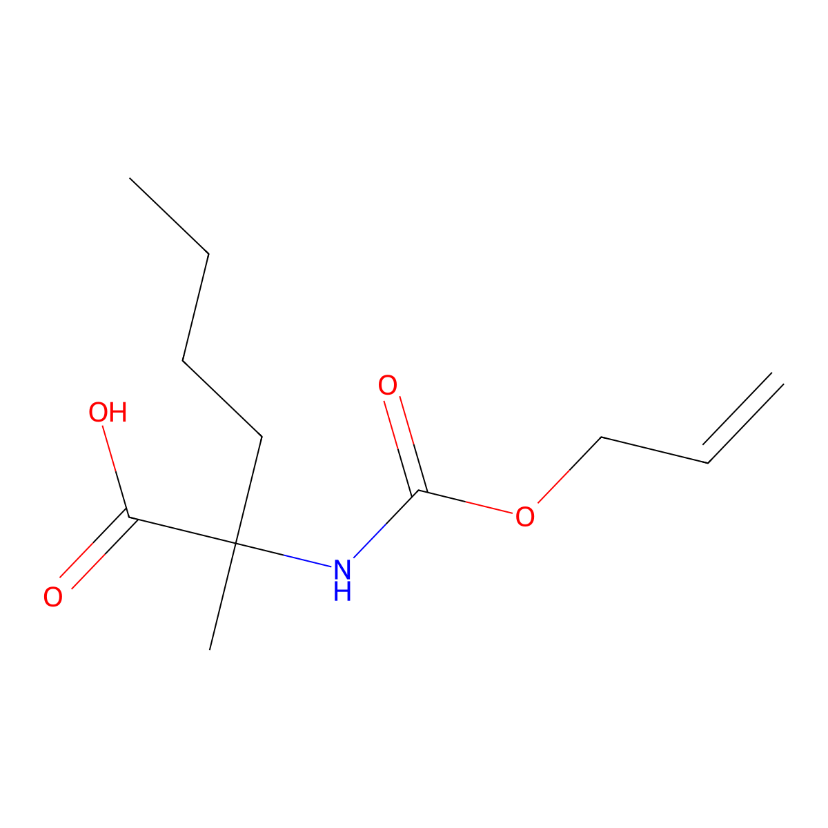 2-Methyl-2-{[(prop-2-en-1-yloxy)carbonyl]amino}hexanoic acid molecular structure, CAS 2680850-15-9