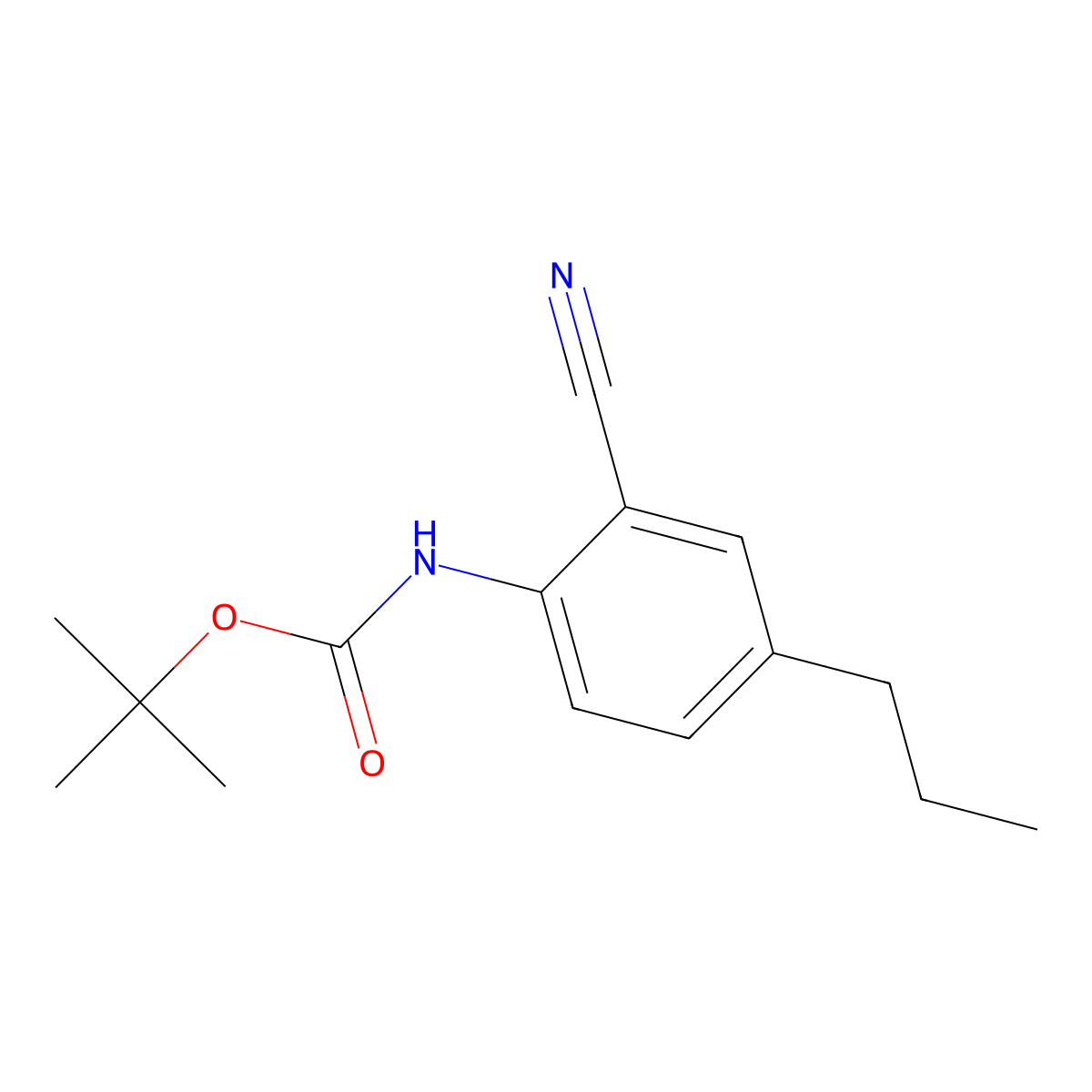 tert-butyl N-(2-cyano-4-propylphenyl)carbamate molecular structure, CAS 2680850-18-2