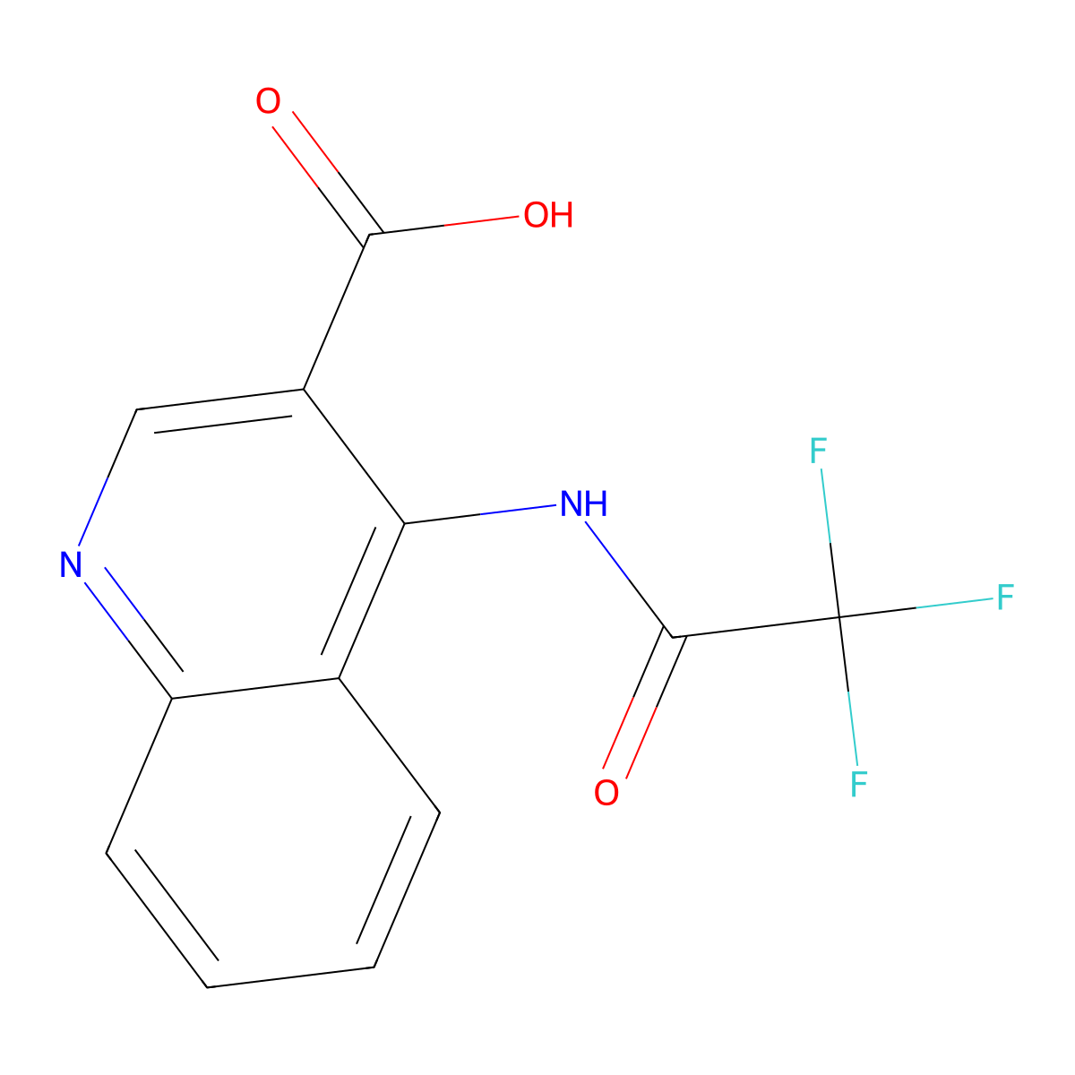 4-(2,2,2-Trifluoroacetamido)quinoline-3-carboxylic acid molecular structure, CAS 2680850-24-0