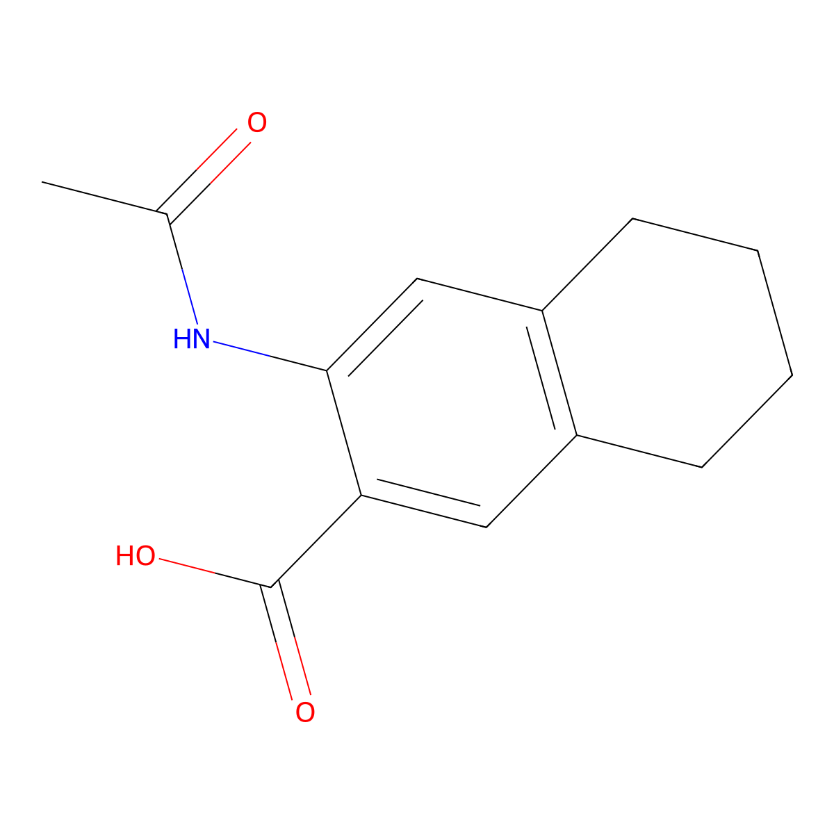 3-Acetamido-5,6,7,8-tetrahydronaphthalene-2-carboxylic acid molecular structure, CAS 2680850-28-4