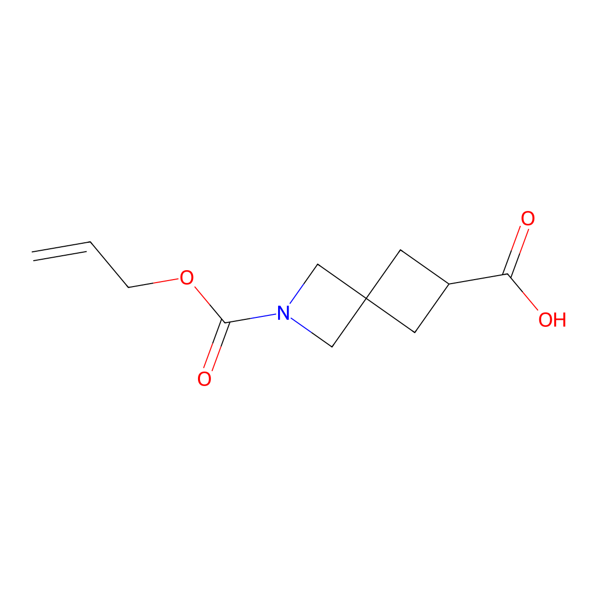 2-[(Prop-2-en-1-yloxy)carbonyl]-2-azaspiro[3.3]heptane-6-carboxylic acid molecular structure, CAS 2680850-30-8