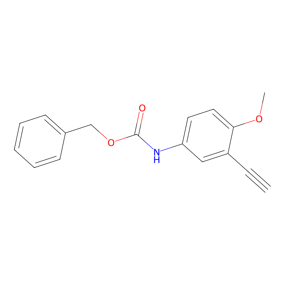 benzyl N-(3-ethynyl-4-methoxyphenyl)carbamate molecular structure, CAS 2680850-31-9