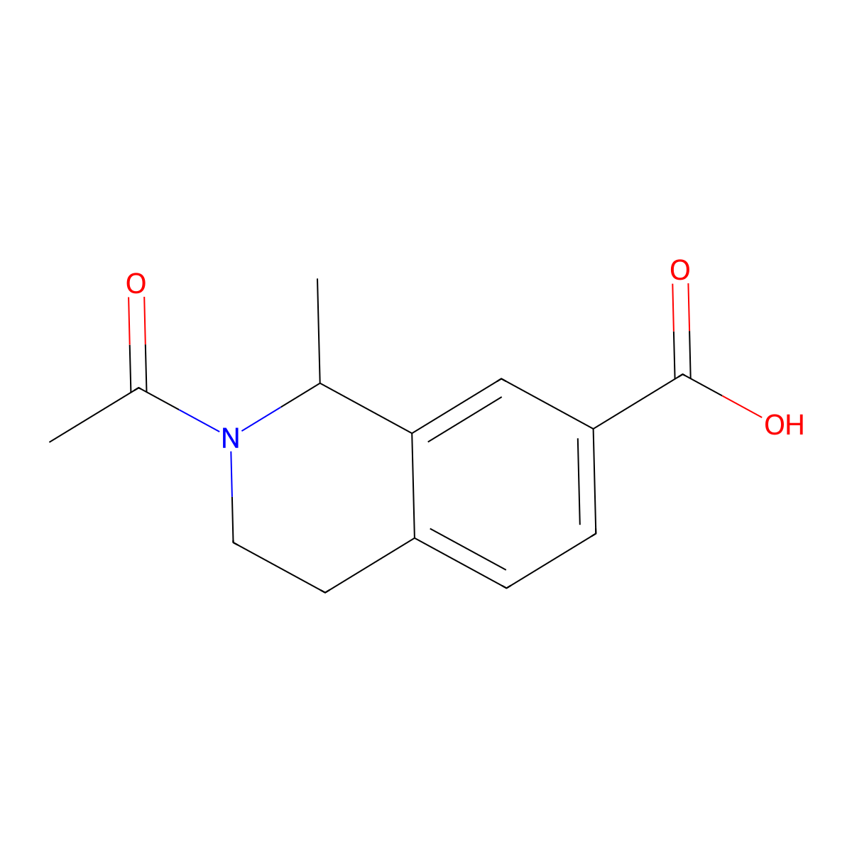 2-Acetyl-1-methyl-1,2,3,4-tetrahydroisoquinoline-7-carboxylic acid molecular structure, CAS 2680850-35-3