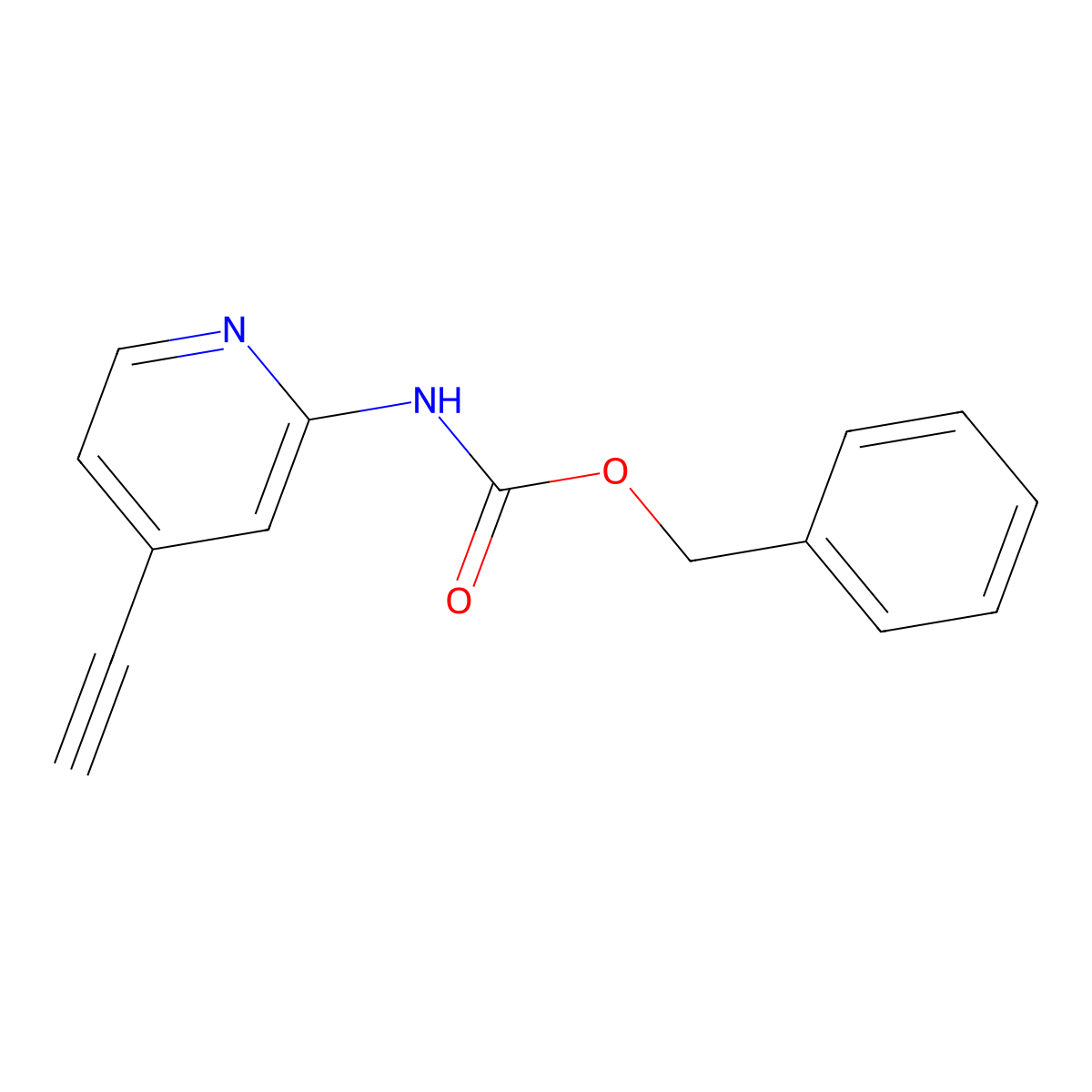benzyl N-(4-ethynylpyridin-2-yl)carbamate molecular structure, CAS 2680850-38-6