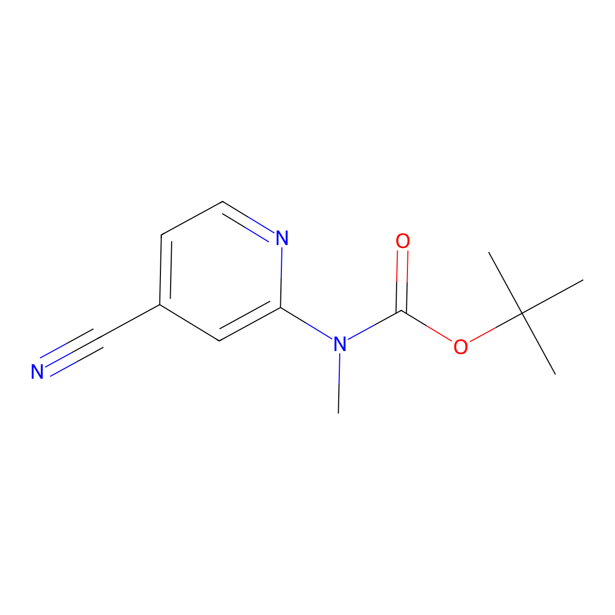 tert-butyl N-(4-cyanopyridin-2-yl)-N-methylcarbamate molecular structure, CAS 2680850-57-9
