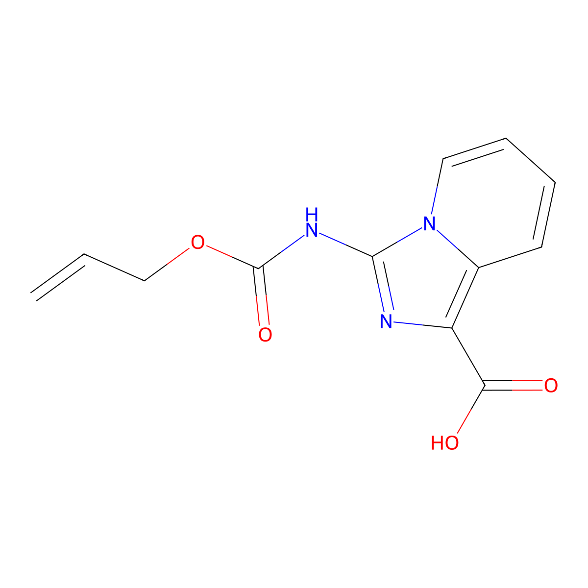3-{[(Prop-2-en-1-yloxy)carbonyl]amino}imidazo[1,5-a]pyridine-1-carboxylic acid molecular structure, CAS 2680850-72-8