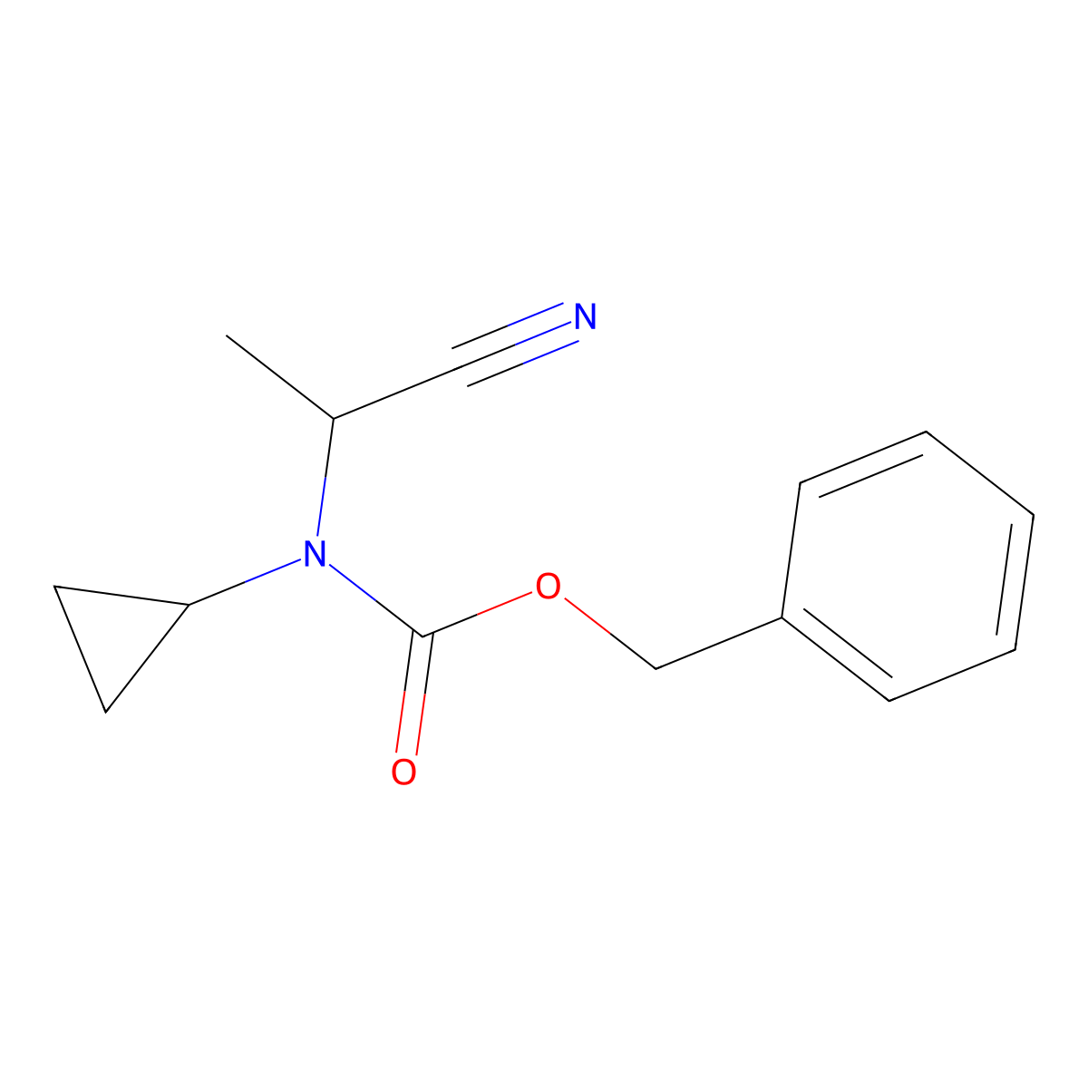 benzyl N-(1-cyanoethyl)-N-cyclopropylcarbamate molecular structure, CAS 2680850-73-9