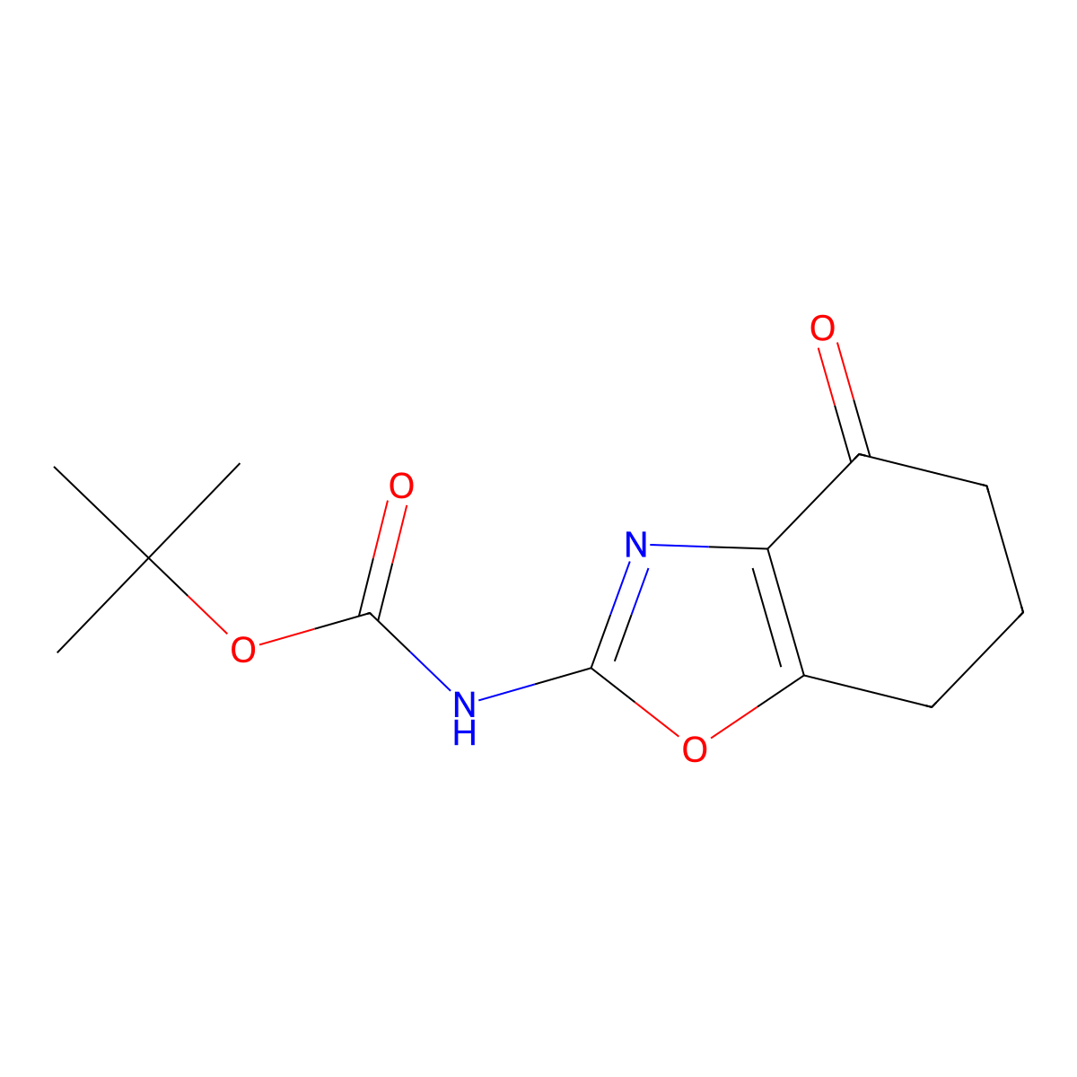 tert-butyl N-(4-oxo-4,5,6,7-tetrahydro-1,3-benzoxazol-2-yl)carbamate molecular structure, CAS 2680850-80-8