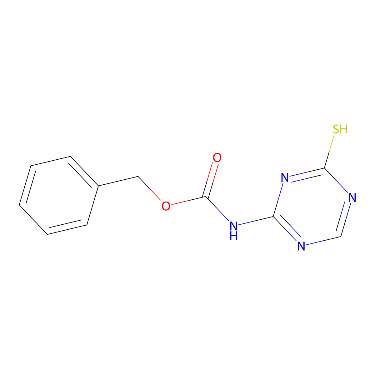 benzyl N-(4-sulfanyl-1,3,5-triazin-2-yl)carbamate molecular structure, CAS 2680850-82-0
