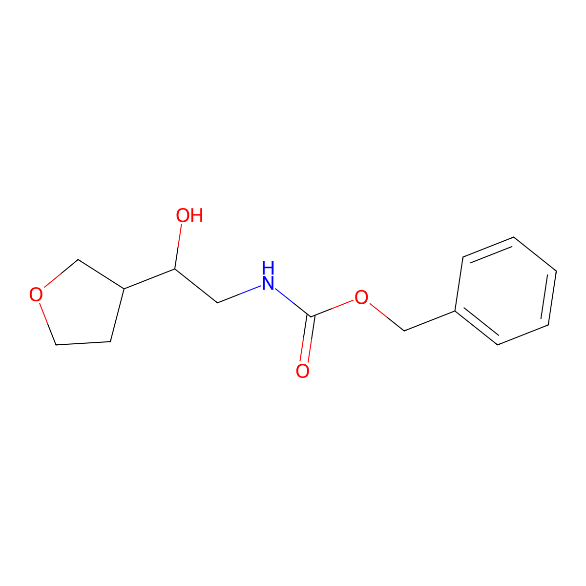 benzyl N-[2-hydroxy-2-(oxolan-3-yl)ethyl]carbamate molecular structure, CAS 2680850-88-6