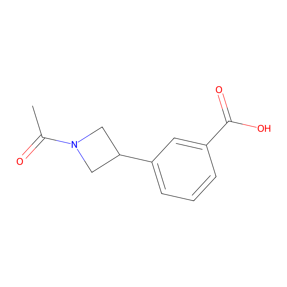 3-(1-Acetylazetidin-3-yl)benzoic acid molecular structure, CAS 2680850-91-1