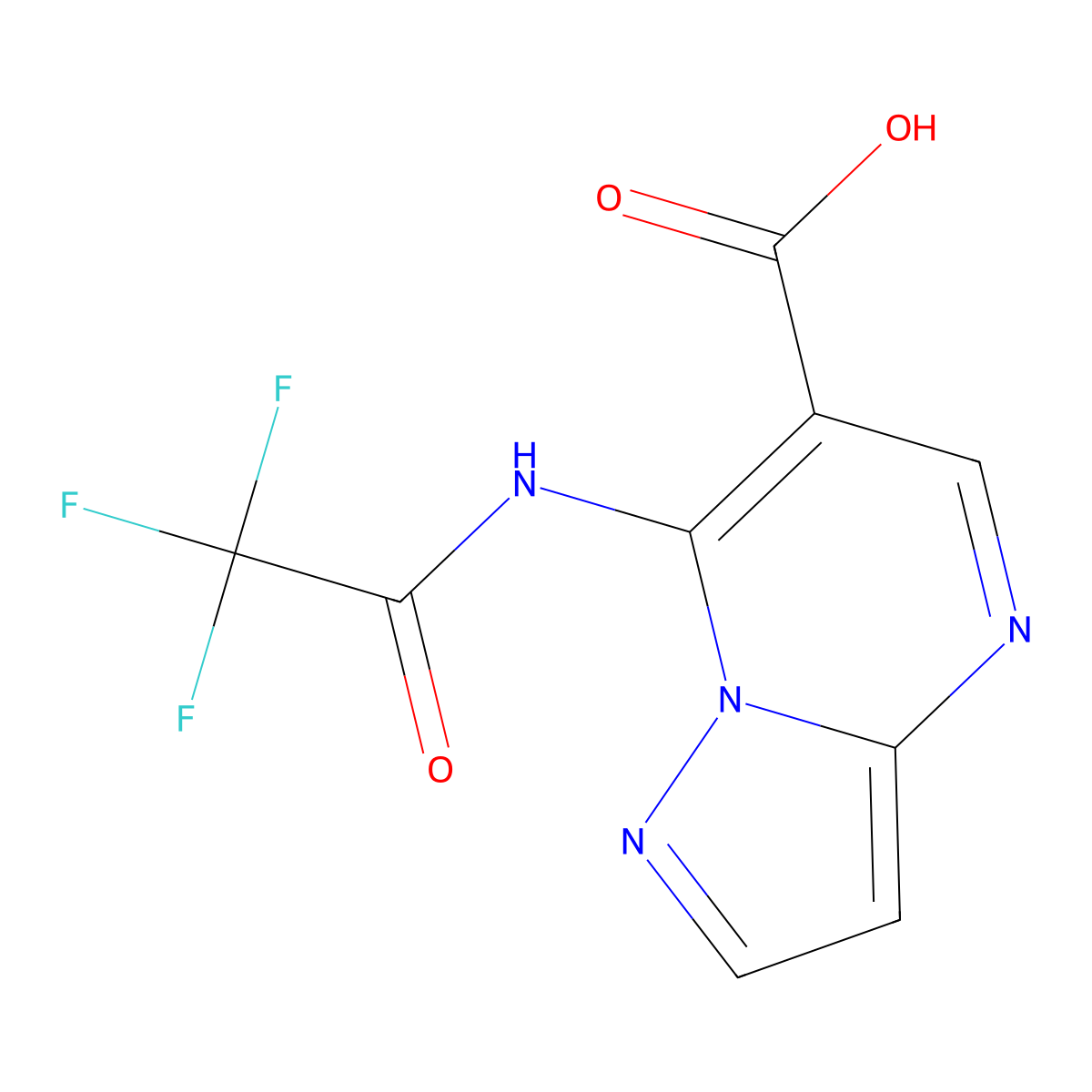 7-(2,2,2-Trifluoroacetamido)pyrazolo[1,5-a]pyrimidine-6-carboxylic acid molecular structure, CAS 2680850-96-6