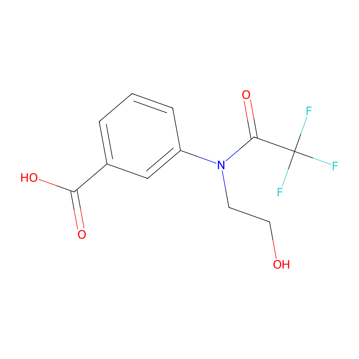 3-[2,2,2-trifluoro-N-(2-hydroxyethyl)acetamido]benzoic acid molecular structure, CAS 2680851-00-5