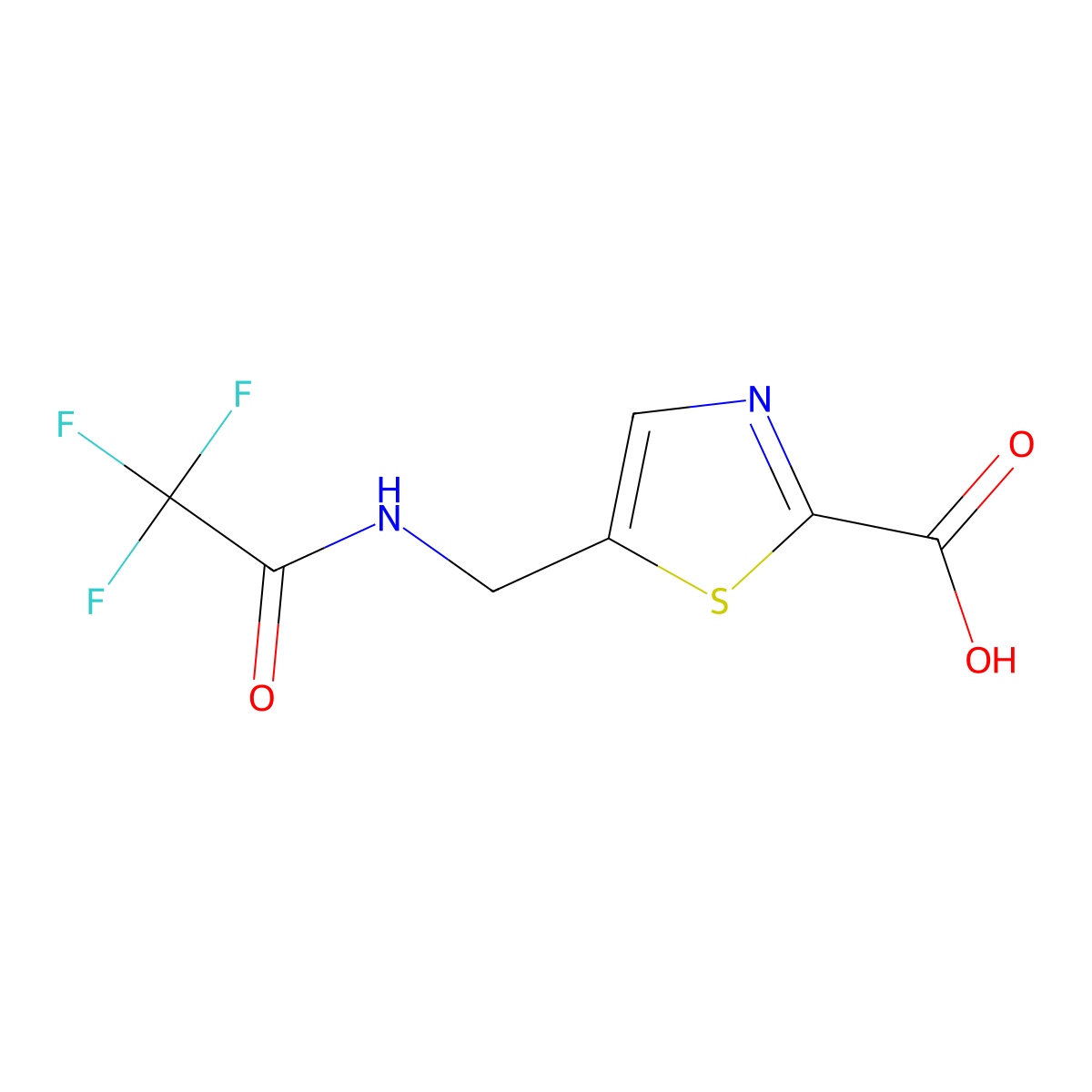 5-[(2,2,2-Trifluoroacetamido)methyl]-1,3-thiazole-2-carboxylic acid molecular structure, CAS 2680851-07-2
