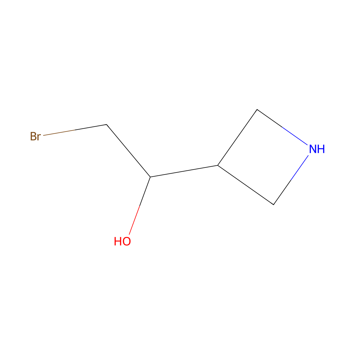 1-(Azetidin-3-yl)-2-bromoethan-1-ol molecular structure, CAS 2680851-09-4