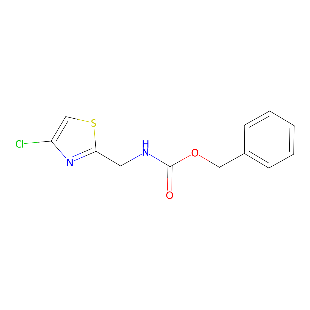 benzyl N-[(4-chloro-1,3-thiazol-2-yl)methyl]carbamate molecular structure, CAS 2680851-14-1