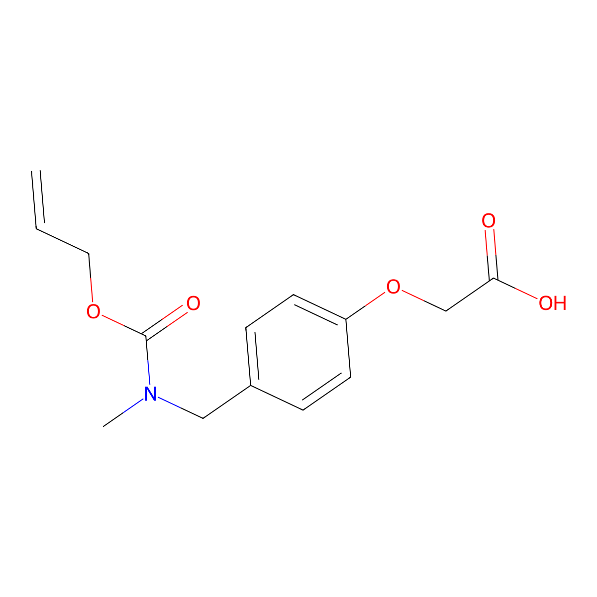 2-[4-({Methyl[(prop-2-en-1-yloxy)carbonyl]amino}methyl)phenoxy]acetic acid molecular structure, CAS 2680851-16-3