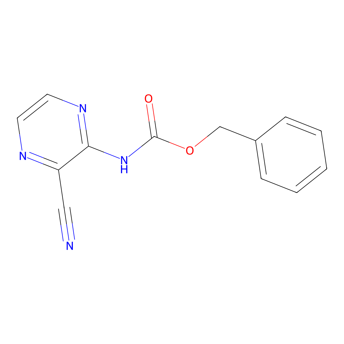 benzyl N-(3-cyanopyrazin-2-yl)carbamate molecular structure, CAS 2680851-19-6