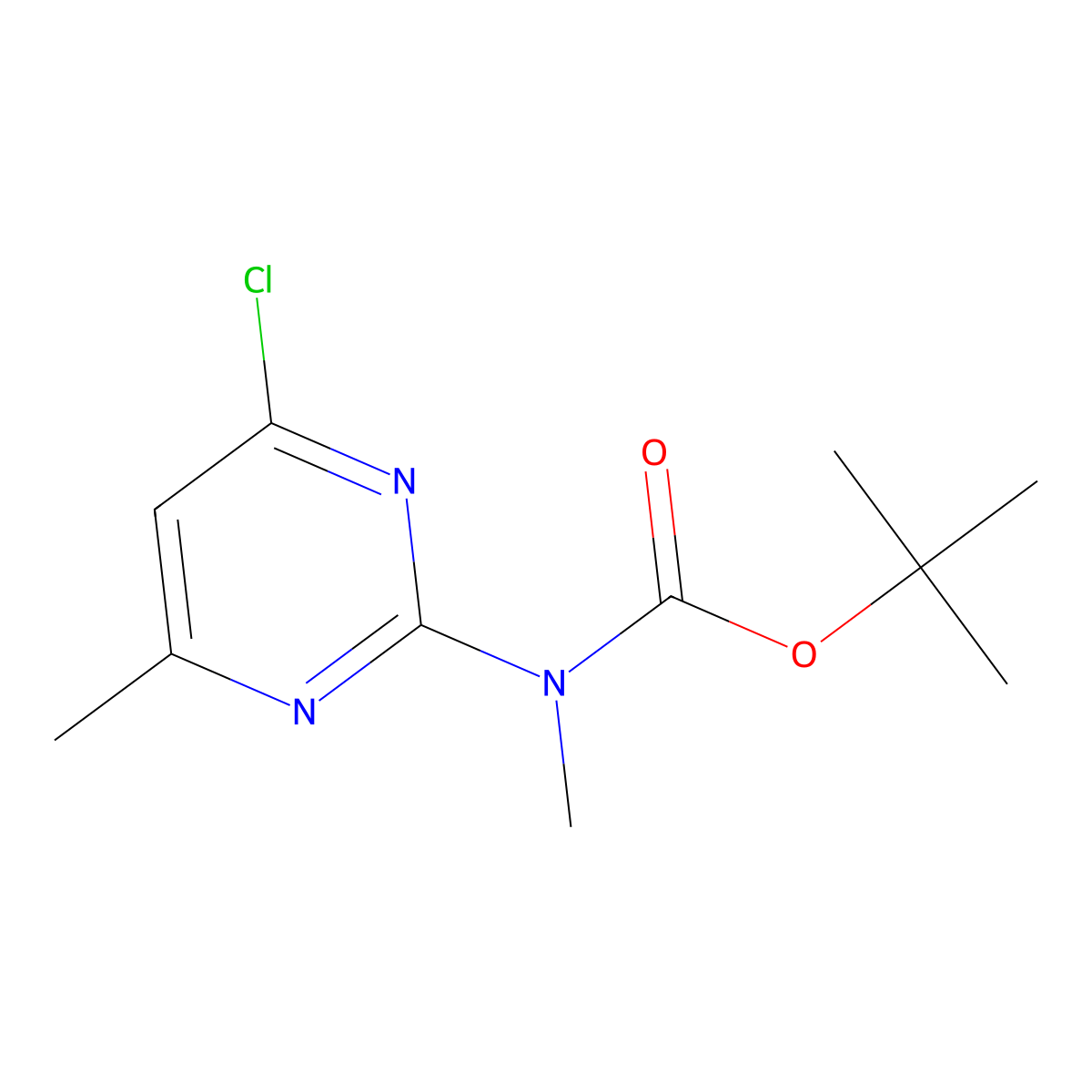 tert-butyl N-(4-chloro-6-methylpyrimidin-2-yl)-N-methylcarbamate molecular structure, CAS 2680851-28-7