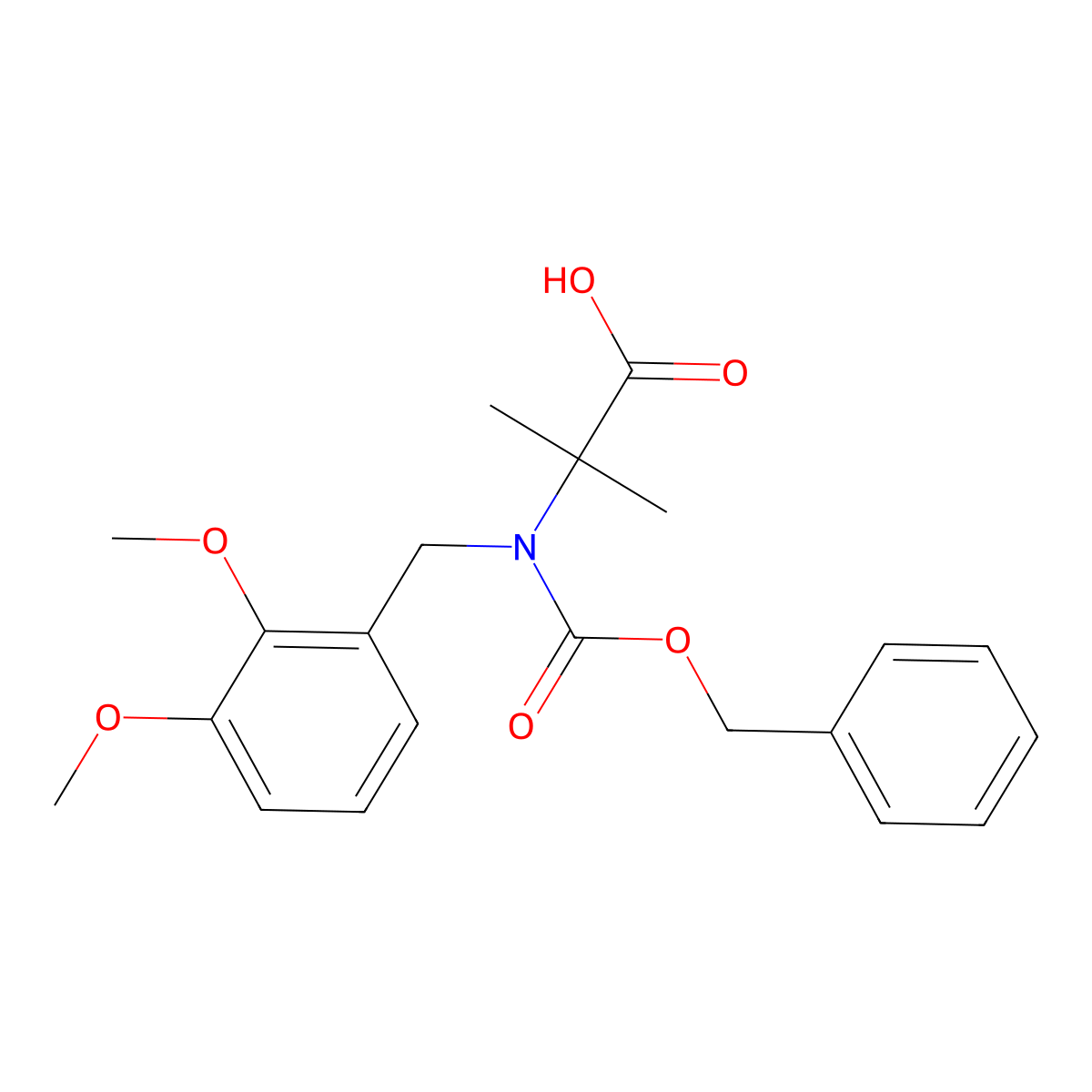 2-{[(Benzyloxy)carbonyl][(2,3-dimethoxyphenyl)methyl]amino}-2-methylpropanoic acid molecular structure, CAS 2680851-34-5