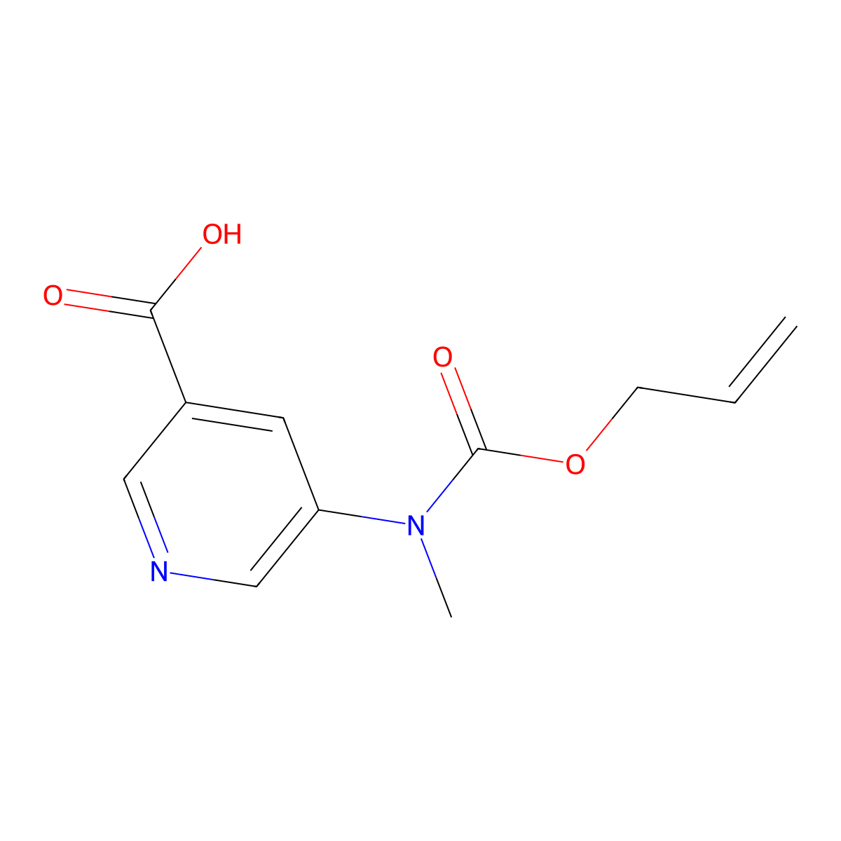 5-{Methyl[(prop-2-en-1-yloxy)carbonyl]amino}pyridine-3-carboxylic acid molecular structure, CAS 2680851-46-9