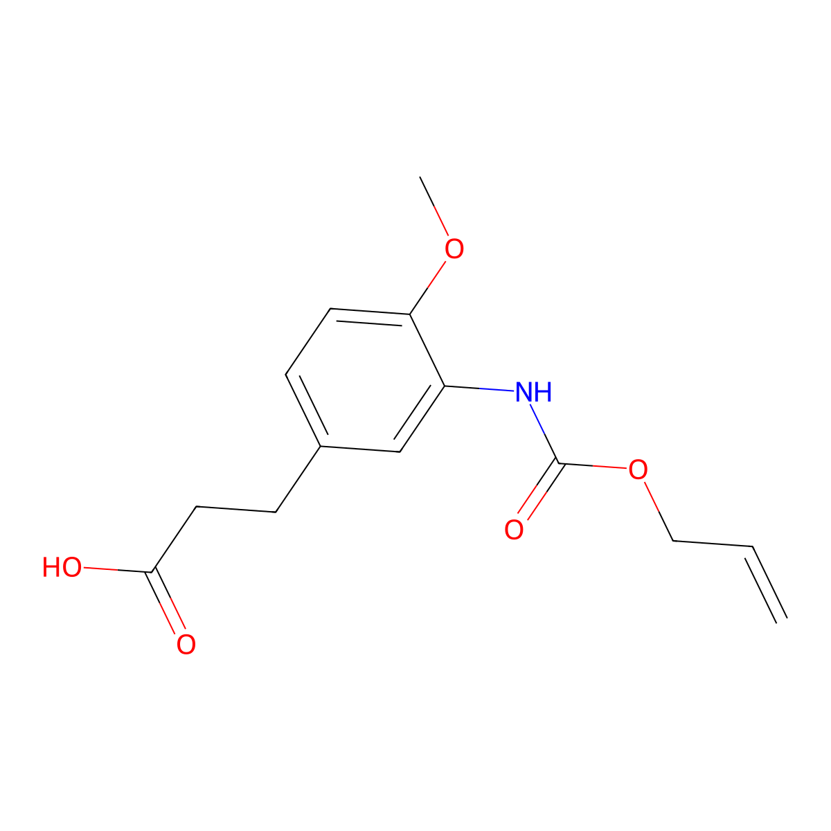 3-(4-Methoxy-3-{[(prop-2-en-1-yloxy)carbonyl]amino}phenyl)propanoic acid molecular structure, CAS 2680851-53-8