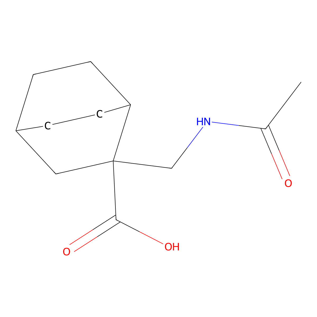 2-(Acetamidomethyl)bicyclo[2.2.2]octane-2-carboxylic acid molecular structure, CAS 2680851-55-0