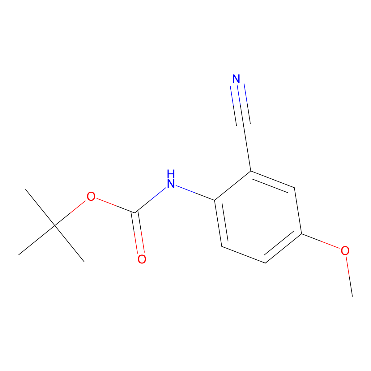 tert-butyl N-(2-cyano-4-methoxyphenyl)carbamate molecular structure, CAS 2680851-58-3