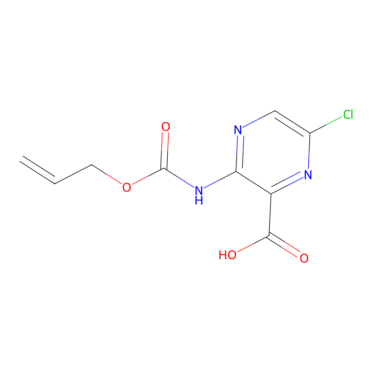 6-Chloro-3-{[(prop-2-en-1-yloxy)carbonyl]amino}pyrazine-2-carboxylic acid molecular structure, CAS 2680851-60-7
